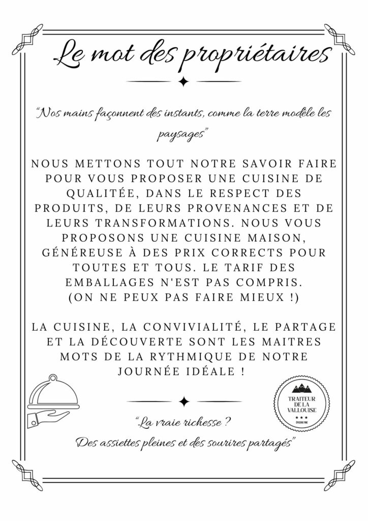 traiteur briancon 05 restaurant vallouise